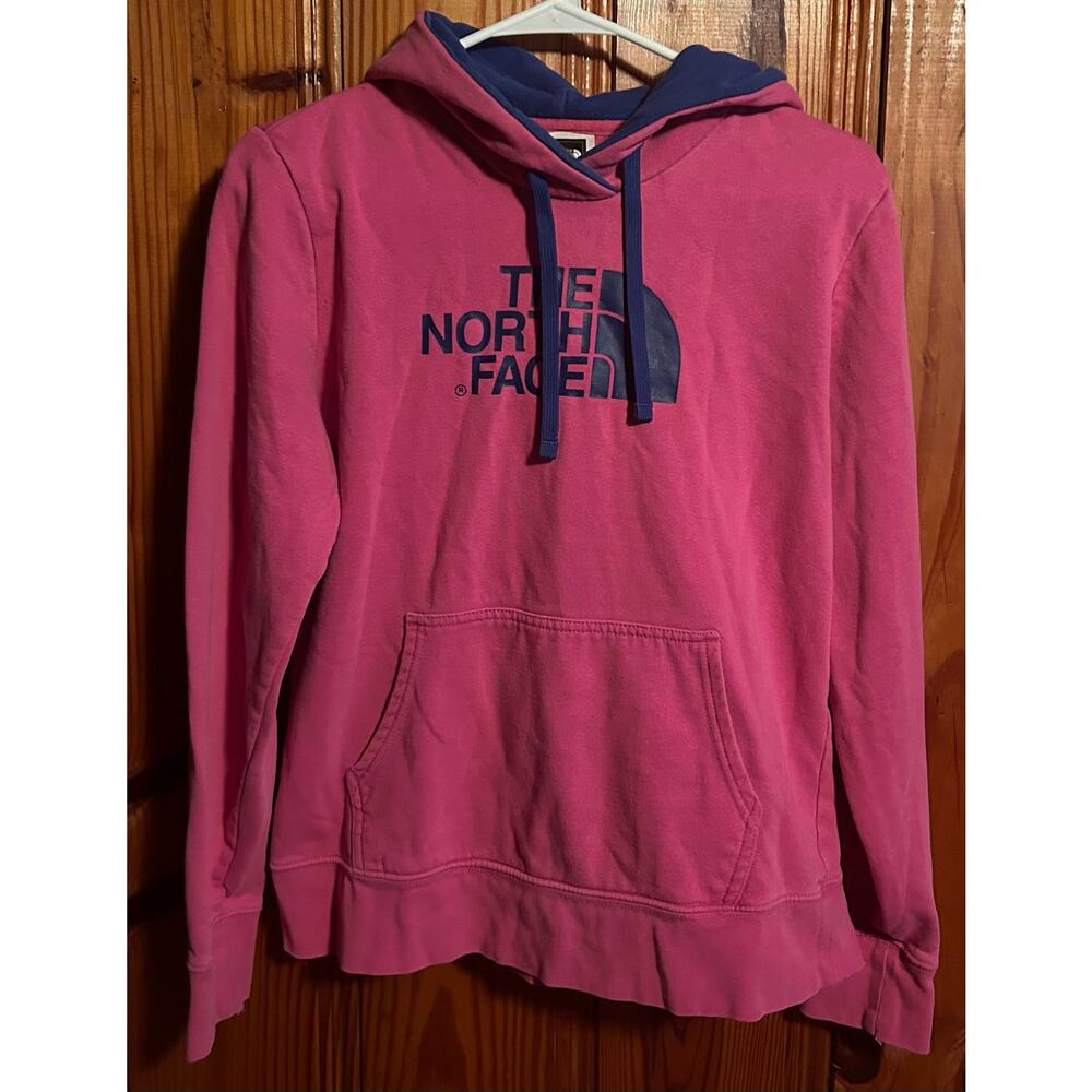 Women’s pink/blue The North Face hoodie outdoors hiking  size medium